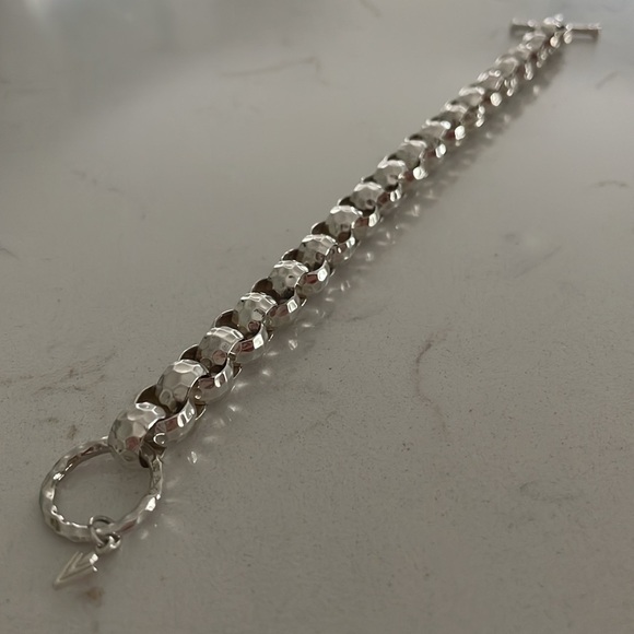 Silpada Hammered Sterling Silver Rolo Link Bracelet B1610 - Picture 7 of 11